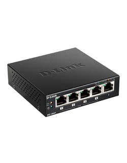 Коммутатор D-Link Unmanaged Switch 5x100Base-TX (4x100Base-TX PoE), PoE Budget 60W, metal case