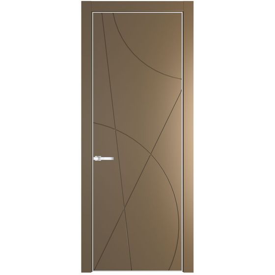 Межкомнатная дверь эмаль Profil Doors 4PA перламутр золото глухая профиль белый матовый