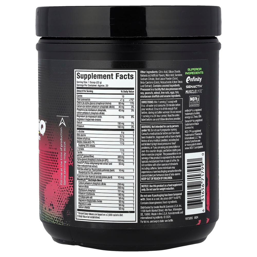 MuscleTech, EuphoriQ® Pre-Workout V2, клубника и киви, 437 г (15,41 унции)