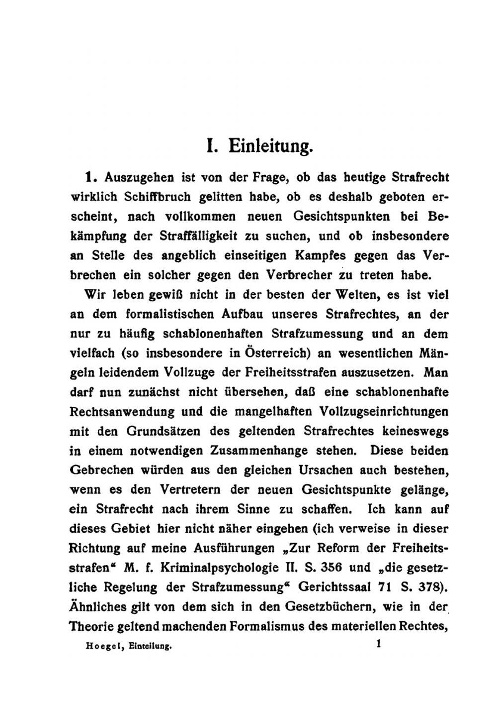Die Einteilung Der Verbrecher in Klassen | Hugo Hoegel