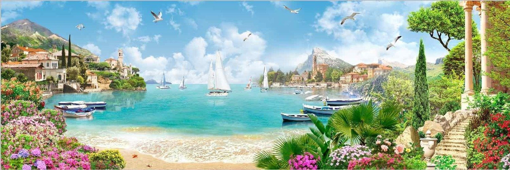 Фреска на заказ с перспективой!  Морской пейзаж. Арт: ТА 1021.