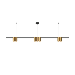 DK4063-BK+SG Подвесной светильник ORBIT, IP20, 7xGU10 LED до 15 Вт, черный + сатинированное золото, алюминий