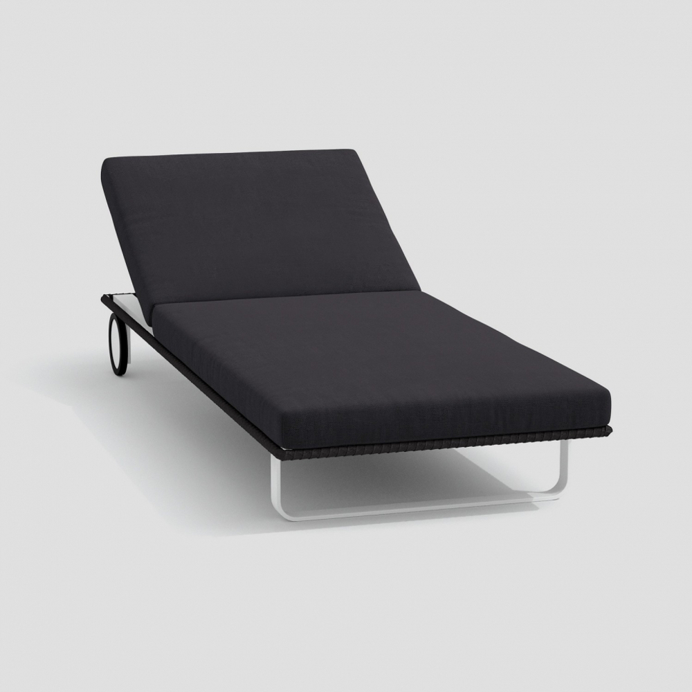 Шезлонг Ideal Patio КОСТА на колесах антрацит - белый каркас