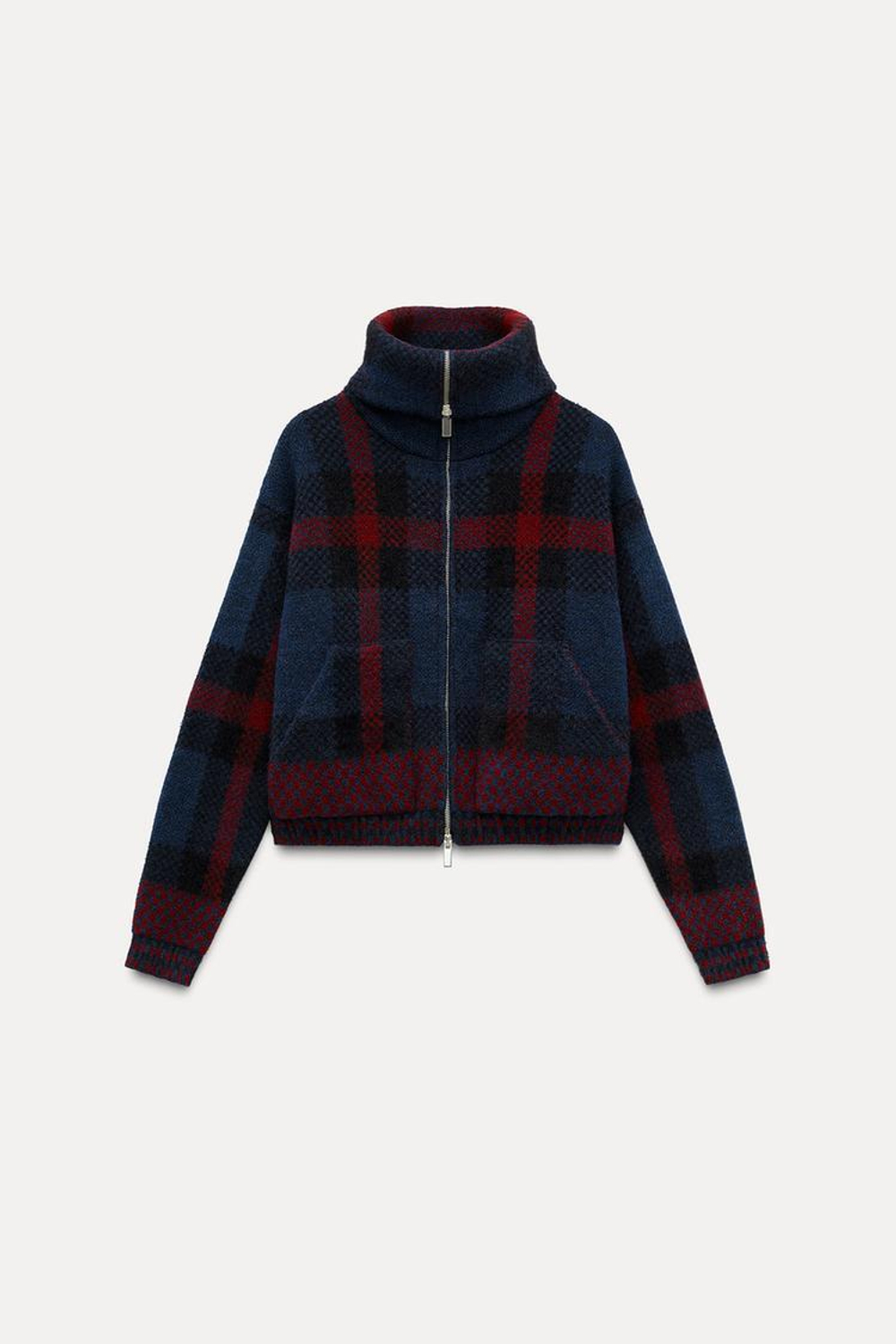 ZARA КАРДИГАН В КЛЕТКУ, СИНИЙ