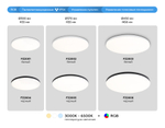Потолочный светодиодный светильник с Wi-Fi Яндекс Алисой/Tuya/Smart Home/Alexa FZ2002 WH белый IP54 25W 3000K-6500K+RGB D370*55 (ПДУ ИК)
