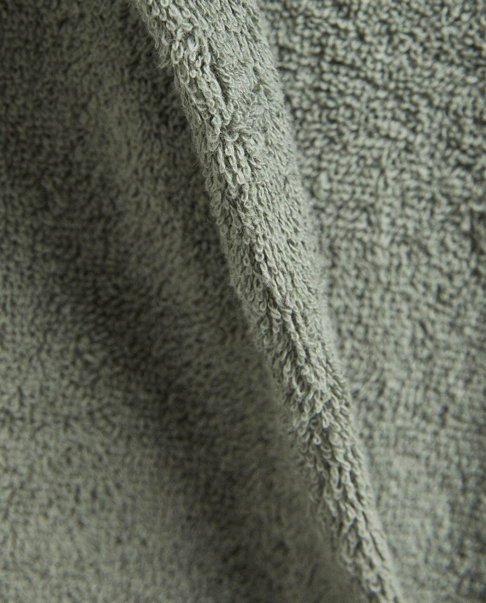 ZARA HOME ХАЛАТ ИЗ ХЛОПКА С КАПЮШОНОМ, ХАКИ