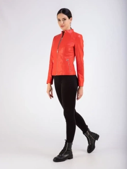 Кожаная куртка демисезонная на молнии