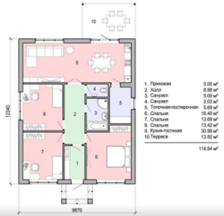Проект Дома 114,93 кв. м К-118