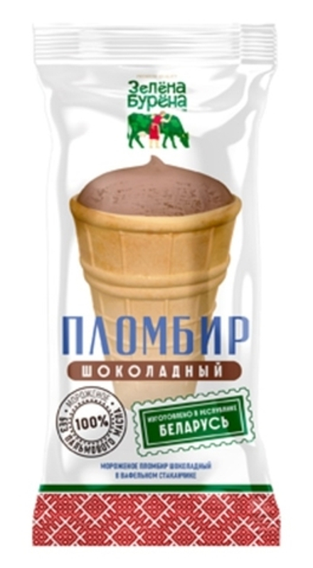 Мороженое вафельный стаканчик "Шоколадный" 70г. Зелена Бурена