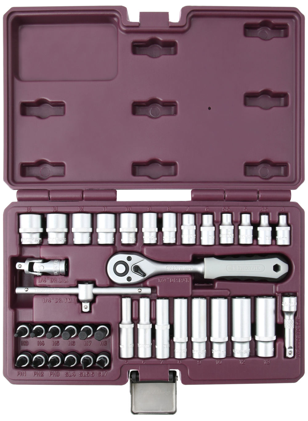 TS038 Набор инструмента 1/4"DR, 38 предметов