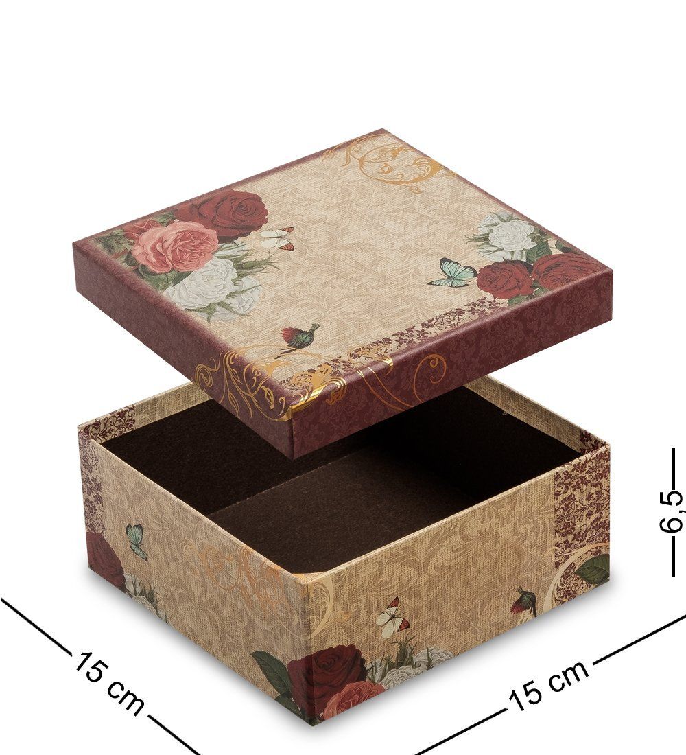 WG-09/1-B Коробка подарочная «Квадрат» цв.беж./бордов.