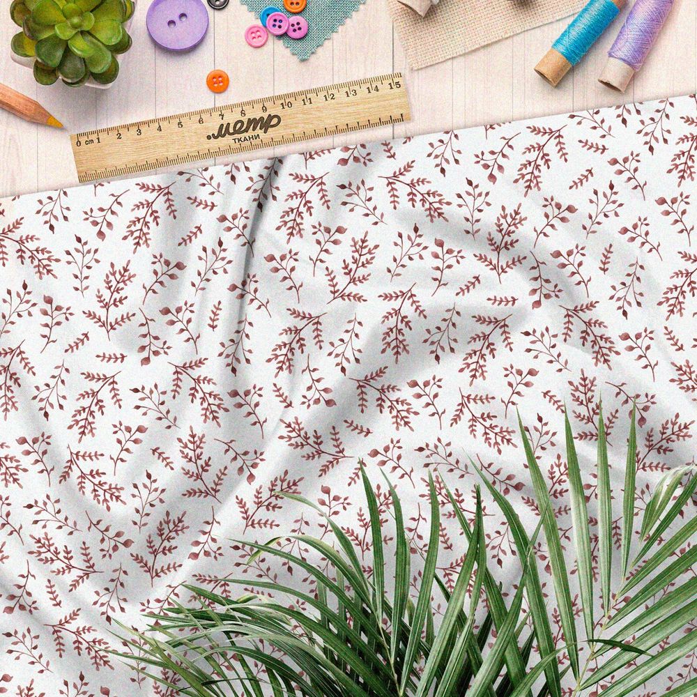 Ткань мембрана осенний гербарий на белом фоне