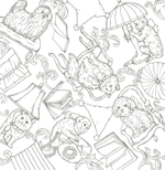 Symphony of Cute Animals. Coloring book