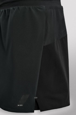 ZARA СПОРТИВНЫЕ ШОРТЫ ДЛЯ БЕГА С ЦВЕТОВЫМИ БЛОКАМИ 5'', ЧЕРНЫЙ