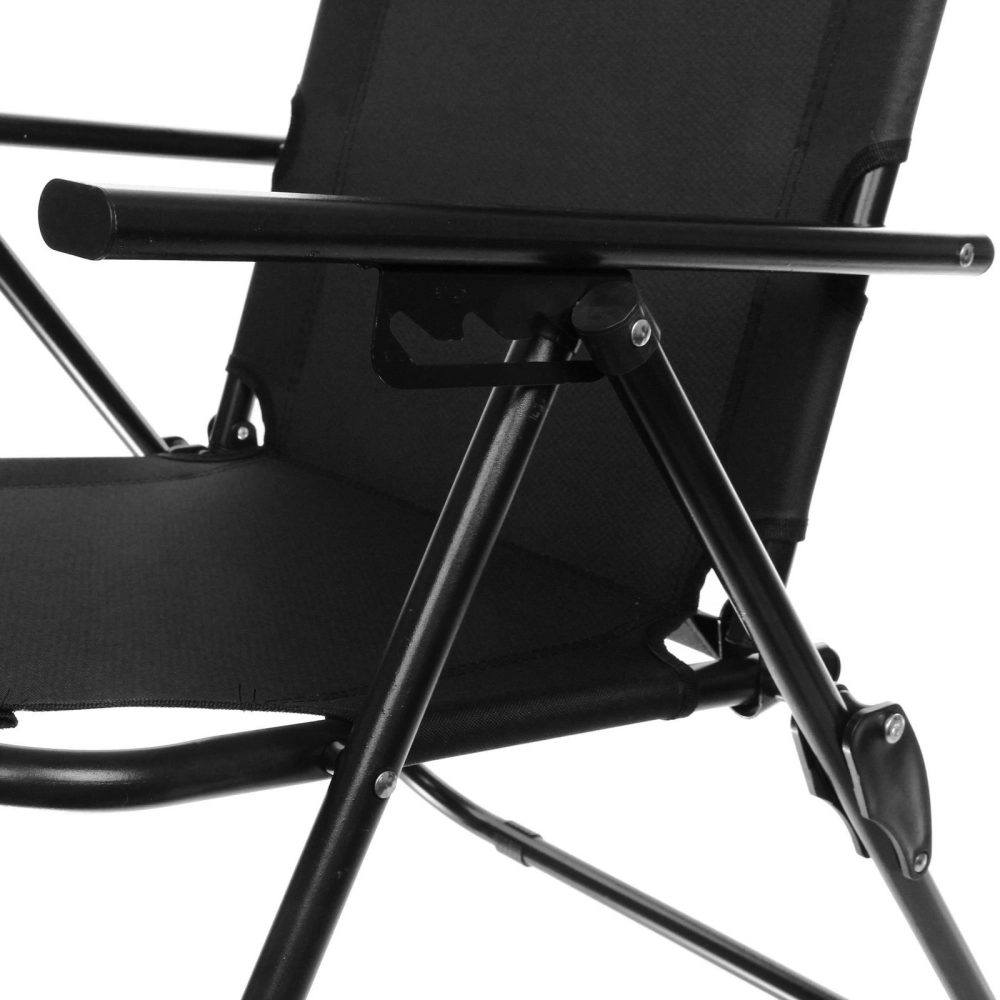 Кресло складное с подлокотниками TFS1608, 54*68*95 см, 3 положения, чёрный.