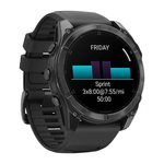 Спортивные часы Garmin fenix 8, 51 мм, AMOLED, сталь, чёрный силиконовый ремешок Сланцево-серый безель из нержавеющей стали, AMOLED-дисплей со стеклом Gorilla Glass. Ремешок с классической застёжкой — на запястье обхватом 127–210 мм