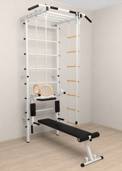 Шведская стенка Sv Pro рукоход 855 (Турник Pro рукоход/Брусья/стойка/Скамья/Канат/Kольца/Лестница)