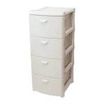 Комод РОТАНГ (4 секции) белый ротанг 0,96,405х0,505м