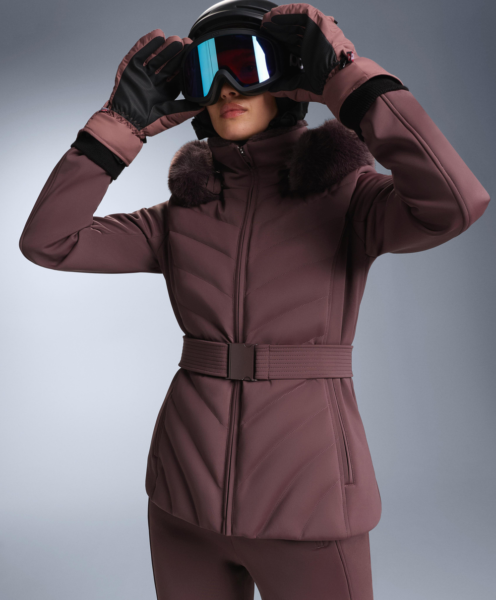 OYSHO Водостойкая облегающая куртка Primaloft® SKI, темно-винный