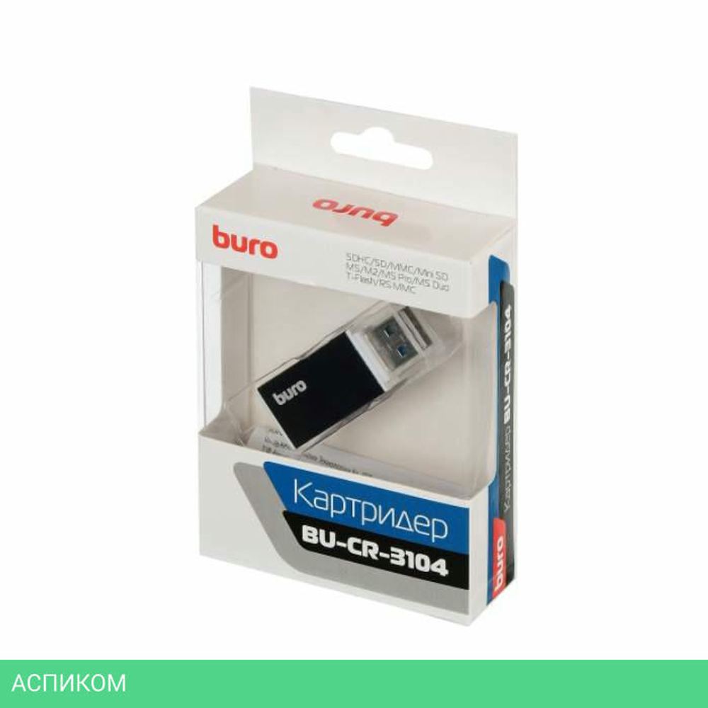 Картридер Buro BU-CR-3104 черный