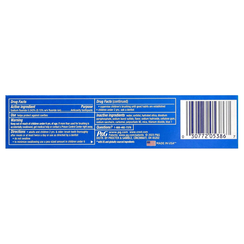 Crest, 3D White, зубная паста против кариеса с фтором, мятная мята, 65 г (2,3 унции)