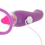 Двухсторонний вибростимулятор с помпой и язычком PipeDream Fantasy for Her Ultimate Pleasure Clitoral Pump Vibe Purple 494312