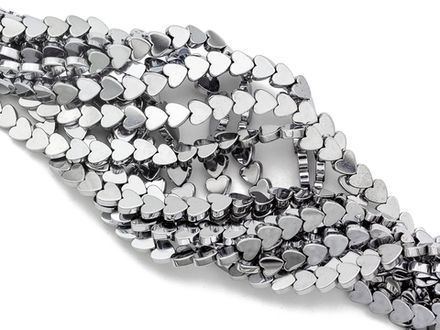 Нить гематитовых бусин "Сердце" 6мм