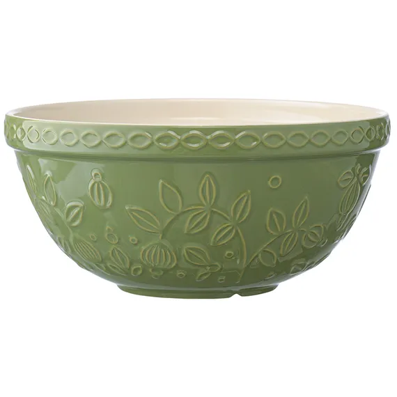 Миска зеленого цвета с рельефным узором Ягоды Тайги из коллекции russian north, 2,5 л