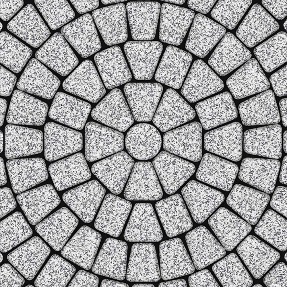 Тротуарная плитка КЛАССИКО (круг) - Стоунмикс Белый с черным, комплект из 3 видов плит