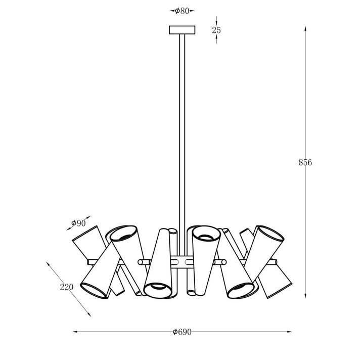 Подвесная люстра Maytoni Giro MOD095PL-14BS