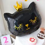 Шар (22"/56 см) Фигура, Котенок Принцесса, Черный