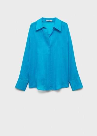 Рубашка из рами с потайными пуговицами