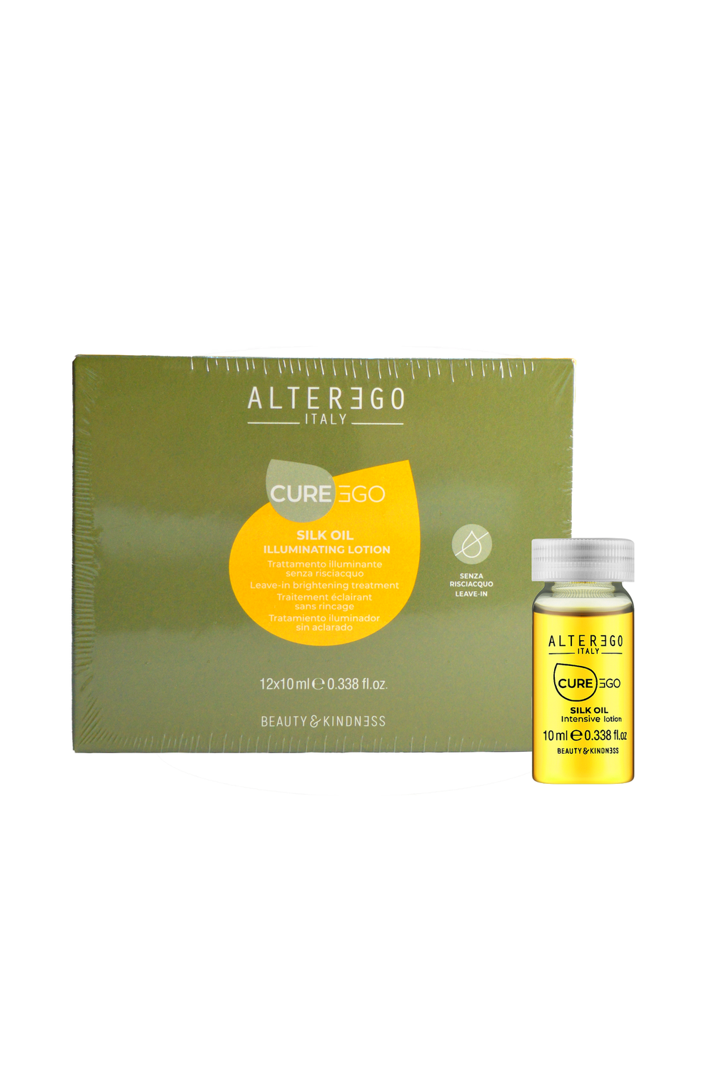 ALTER EGO Italy Несмываемый лосьон для непослушных волос Curego Sil Oil Leave-in brightening Treatment 12 шт*10 мл