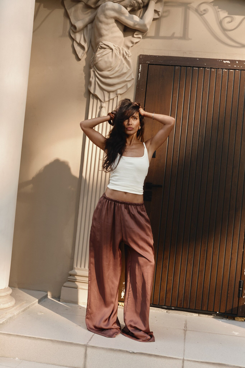 Майка из рибаны на бретелях lightyellow