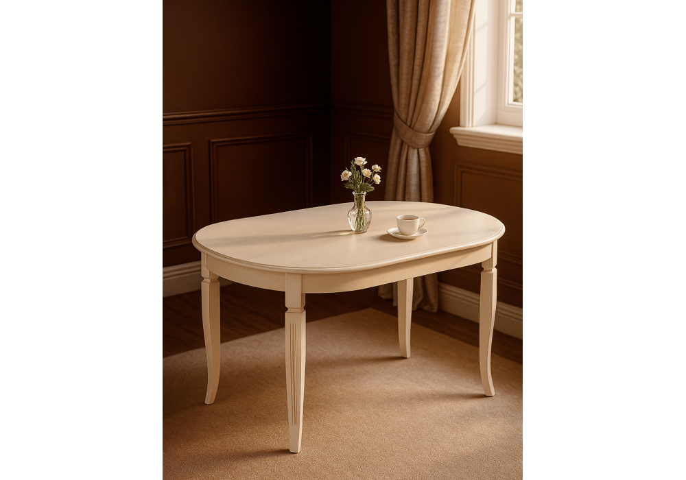 Стол деревянный Woodville Aviano овальный слоновая кость