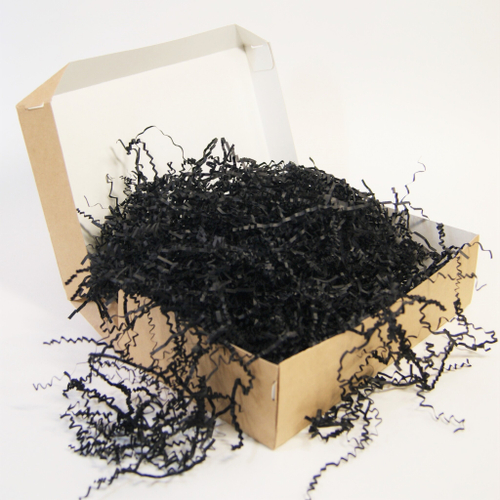 Бумажный наполнитель для подарков Черный 500гр (ширина 3мм)
