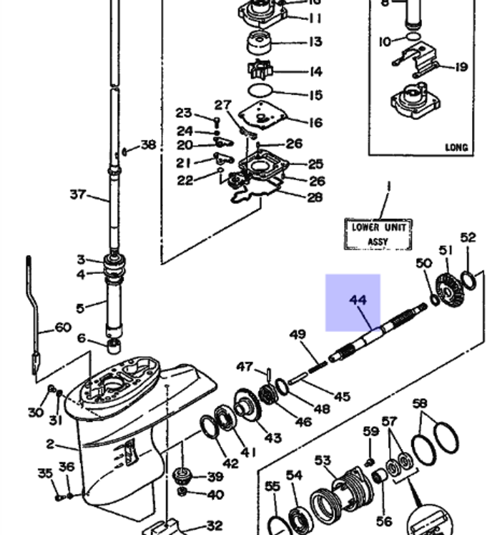 Вал гребного винта Yamaha 25/30лс (оригинальный арт. 6L24561100)