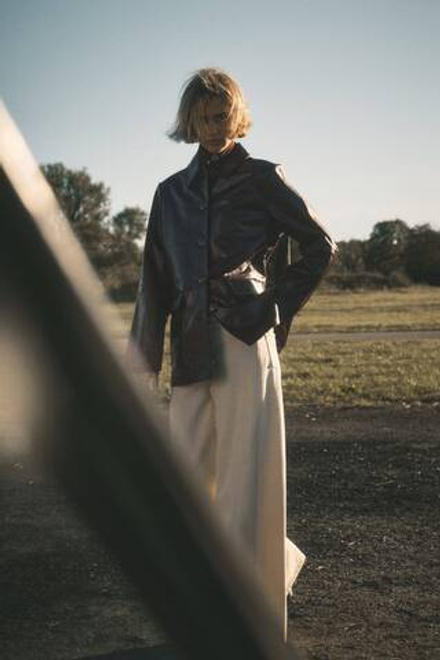 H&M Кожаная куртка, темно-коричневый