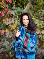 Палантин теплый с орнаментом Навахо