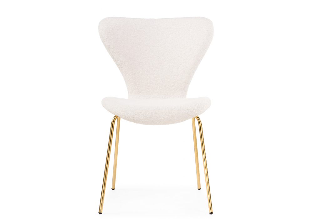 Стул на металлокаркасе Woodville Solo white, gold