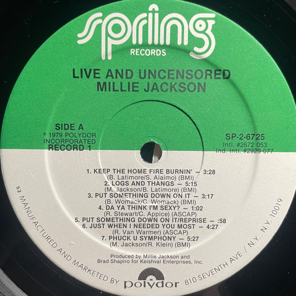 Millie Jackson ‎– Live And Uncensored 2LP (США 1979г.)
