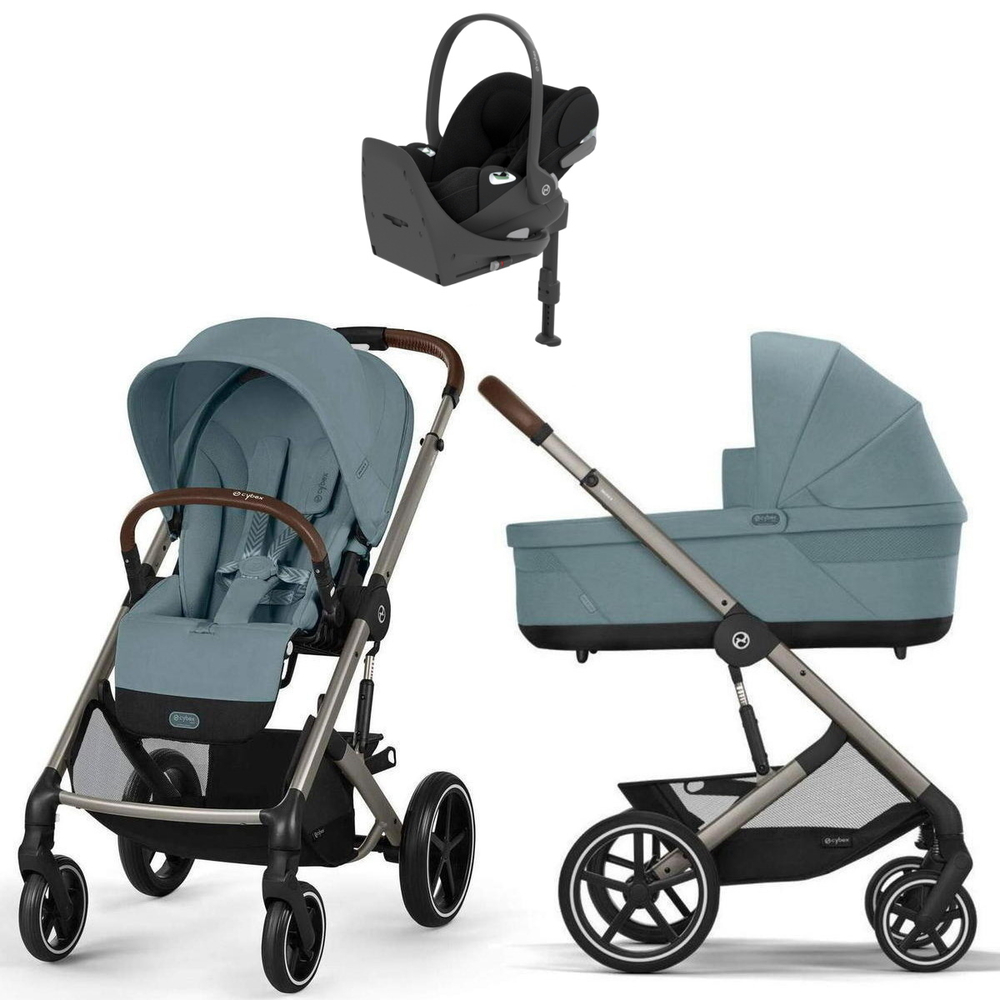Коляска Cybex Balios S Lux TPE complete Cloud T Sepia Black Plus Base T 4 в 1 Stormy Blue с дождевиками