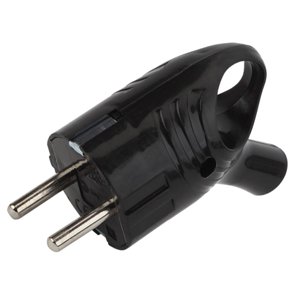 Вилка ЭРА Vx4-B с заземлением угловая с кольцом 16A черная | Штепсельные вилки и розетки