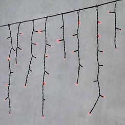 Светодиодная бахрома 3,1*0,5 м., 150 красных LED ламп, черный провод ПВХ, LTC (PIL150-11-2R)