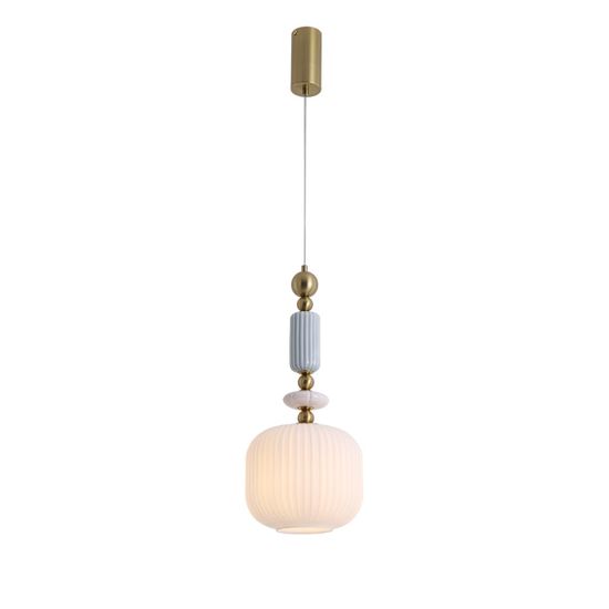 8334/1 MODERNI бронза/белый, металл/керамика/стекло Подвес E27 40W 220V ALEGRA