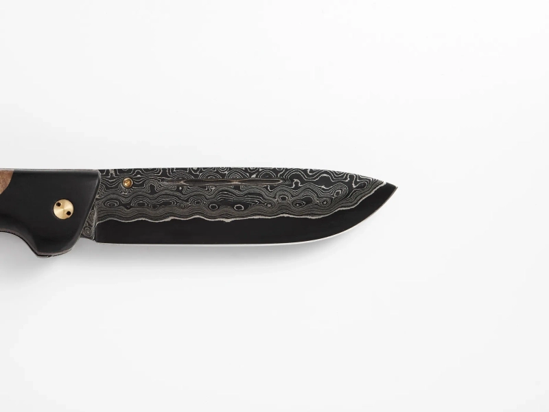 Складной нож "Таежник", сталь дамасский ламинат, комбинированная рукоять