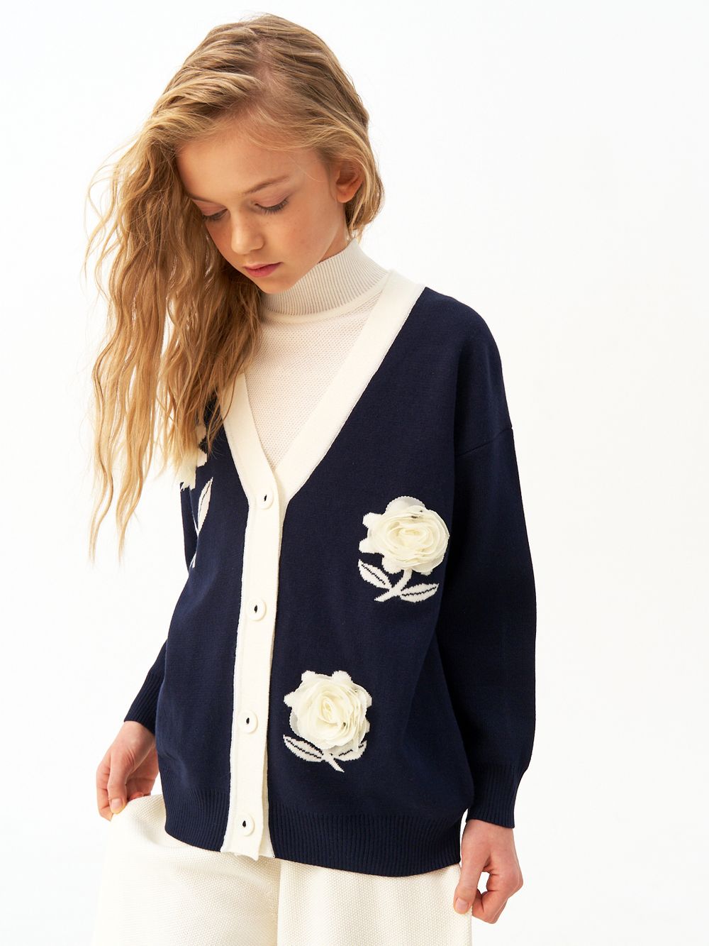 Кардиган для девочки AT1413 синий