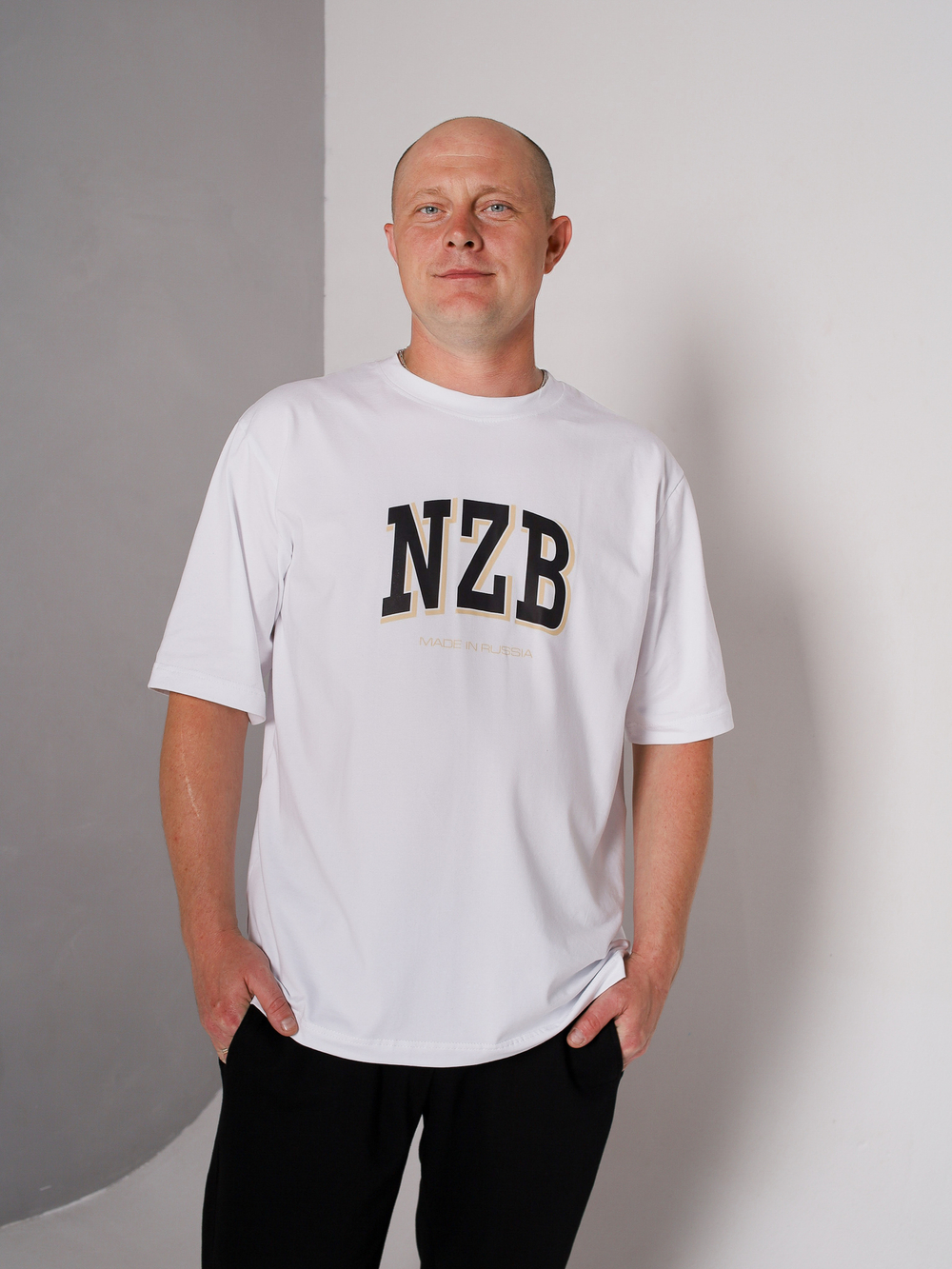 Футболка овер NZB unisex, белая