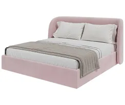 Кровать двуспальная Classic 180 см (розовый, велюр)