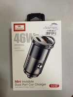 АЗУ USB (авто) Earldom ES-CC46 (30W) , (1USB выход + USB- C), черный